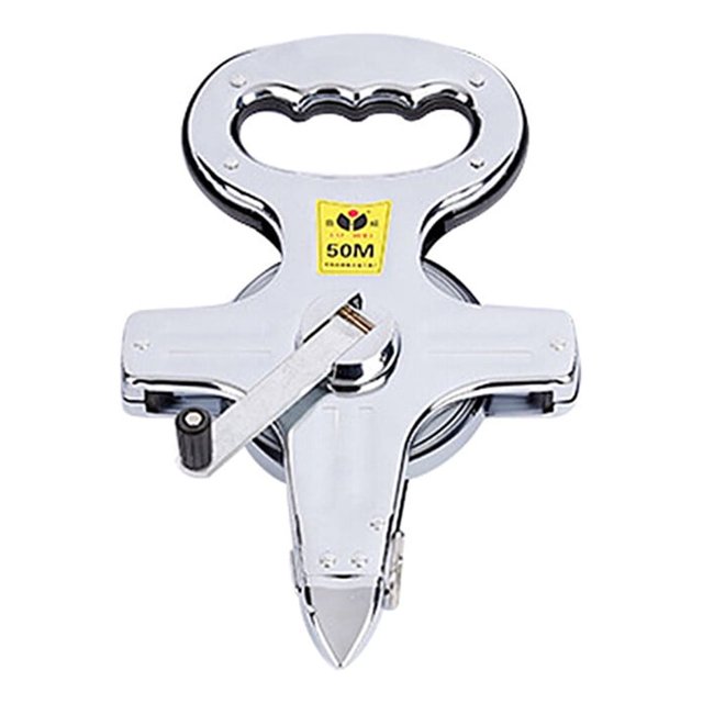 EeaseCA 50m Ruban de mesure multifonctions à commande manuelle Règle technique Règle en acier inoxydable Ruban (argent)