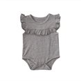 thumbnail image 1 of CNKOO Baby Girls Summer Sleeveless Romper Solid Color  Collar Ruffle Jumpsuit, 1 of 8