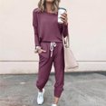 thumbnail image 2 of FAIWAD Ensemble 2 Pcs pour Femme Chandail à Manches Longues à Col Rond et Pantalon de Jogging Long Survêtement Décontracté, 2 of 5
