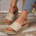 thumbnail image 3 of Mepaouo Sandales à Talon Compensé pour Femmes, à Enfiler, Espadrilles, Plateforme, Été, Plage, Marche, Chaussures à Semelle Plate, 3 of 7