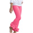 thumbnail image 1 of yocbz Toddler Clothes Baby Toddler And Little Girls Solid Color Ruffle Leggings Available In Multiple Colors Hot Pink,7-8 Years, 1 of 6