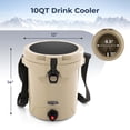 thumbnail image 3 of Costway 10 QT Drink Cooler Portable Insulated Ice Chest with Spigot & Shoulder Strap Beige, 3 of 10