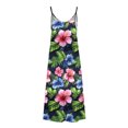 thumbnail image 3 of Robe d'Été pour Femmes Sans Manches à Col en V Imprimée Décontractée Longue Maxi pour Plage Vacances Tenue d'Extérieur, 3 of 8