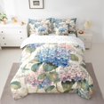 thumbnail image 2 of YST Vintage Hydrangea Flower 7-Piece Bedding Set, Butterfly and Floral Spring Garden Theme, King, 2 of 4