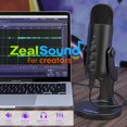 thumbnail image 2 of ZealSound USB Microphone,Condenser Computer PC Mic,Plug&Play Gaming Microphones for PS 4&5.Headphone Output&Volume Control,Mic Gain Control,Mute Button Vocal,YouTube Podcast on, 2 of 8