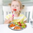 thumbnail image 3 of Assiettes de Dîner en Acier Inoxydable en Silicone à Succion Plateau de Service Compartimenté Assiettes Empilables pour Déjeuner Plateau à Collations pour Enfants Contenant de Lunch pour l'École, 3 of 8