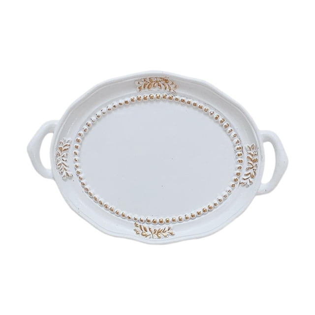 Makeup Perfume Organizer Vanity Trays Coffee Table Trays Ornament Cosmetic Trays White Rustic Style