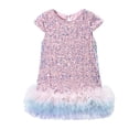 thumbnail image 1 of oqasdz Robe Fille Robe de Fête en Maille pour Filles Robe Tutu Élégante avec Appliqué à Paillettes Célébrations, 1 of 3