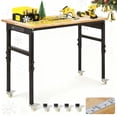 thumbnail image 1 of 48 In Adjustable Workbench with Power Outlet 2000 lbs Heavy Duty Work Table with Wheels Pegboard and Height Adjustable Garage Workstation, 1 of 9