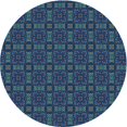 thumbnail image 1 of Ahgly Company Tapis Rond Lavable en Machine Intérieur Transitionnel Bleu Glacier, 4 Pieds Rond, 1 of 7