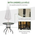 thumbnail image 4 of Outsunny Table à Manger Extérieur Rond de 31,5 Pieds avec Trou pour Parasol, Cadre en Acier Enduit de Poudre, Noir (1 Unité), 4 of 10