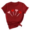thumbnail image 2 of Meichang T-Shirts de la Saint-Valentin pour Femmes, T-Shirts Graphiques Cœur d'Amour Doux, Manches Courtes, Col Rond Décontracté, Coupe Ample, Cadeaux de la Saint-Valentin pour Femmes, 2 of 6