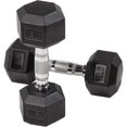 thumbnail image 4 of BalanceFrom Rubber Encased Hex Dumbbells, 15 lbs Pair, Black, 4 of 5