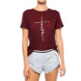 thumbnail image 1 of Nlife Women's Short Sleeve Faith Letter Print Pullover Tops, 1 of 3