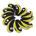 thumbnail image 3 of 12PCS Golf Club Head Covers Neoprene Scratch Proof Golf Club Head Protector for Outdoor Black and Yellow, 3 of 14