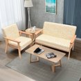 thumbnail image 3 of Patiojoy Ensemble de Canapé 2 Pcs et Fauteuil Simple en Tissu Jaune Floral, 3 of 5