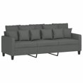 thumbnail image 2 of vidaXL 3 Piece Sofa Set with Cushions Dark Grey Fabric, 2 of 5
