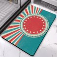 thumbnail image 5 of Non-Slip Half Circle Boho Bathroom Rug - Cute and Bohemian, Perfect for Bedroom, Home Decor, Shower, Indoor Floor Door Mat, Machine Washable, Sun Retro Design, 20x32 inch, 5 of 5