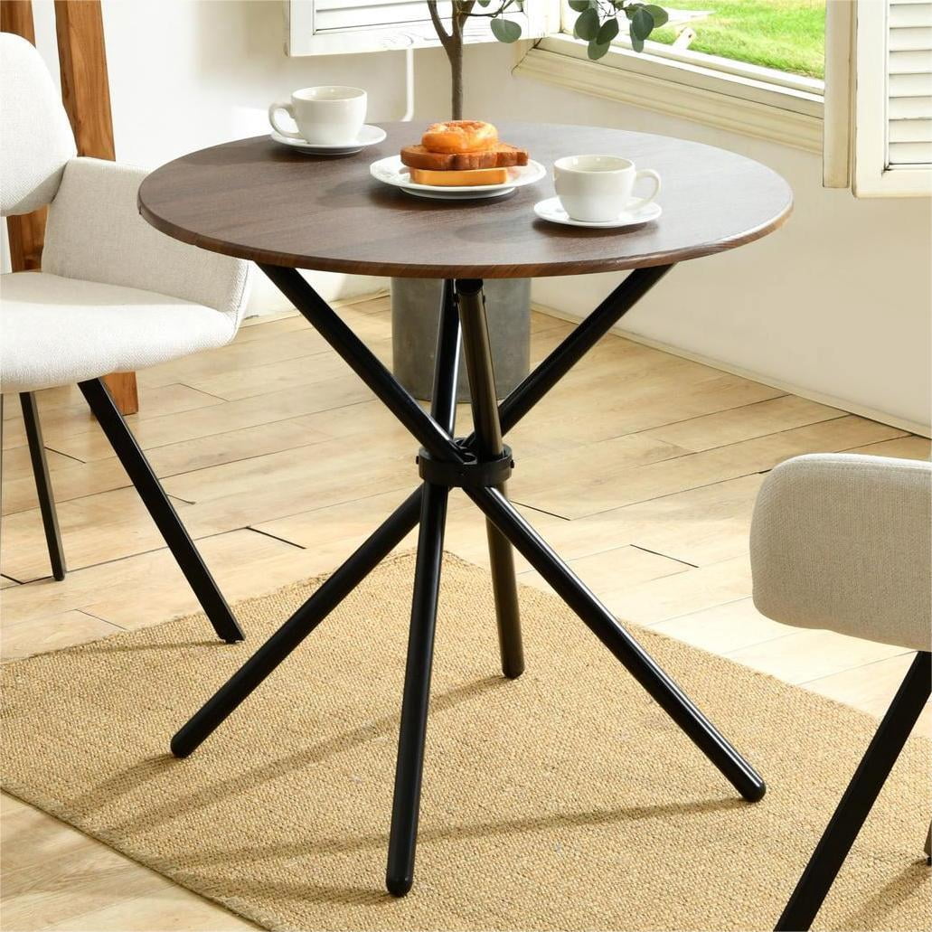 Table de Salle à Manger Ronde Homy Casa, Table de Cuisine Moderne en Bois de 31,5 po avec Pieds en Métal