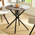 thumbnail image 1 of Homy Casa 2-person Dining Table, 31.5 inch Round Top with Industrial Metal Legs, Kitchen Breakfast Table, Espresso, 1 of 10
