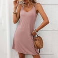 thumbnail image 2 of Liquidation d'Été 2025! Robe pour Femme Grande Taille, Liquidation de Robes d'Été pour Femmes, Robe d'Été Sans Manches à Col Rond Unie Décontractée et Tendance pour Femme, 2 of 5