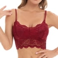 thumbnail image 4 of TIMIFIS Soutien-Gorge Léger en Dentelle Rouge pour Femmes, Soutien-Gorge Léger en Dentelle Rembourrée Bandeau en Dentelle avec Bretelles pour Femmes Filles Été, 4 of 6