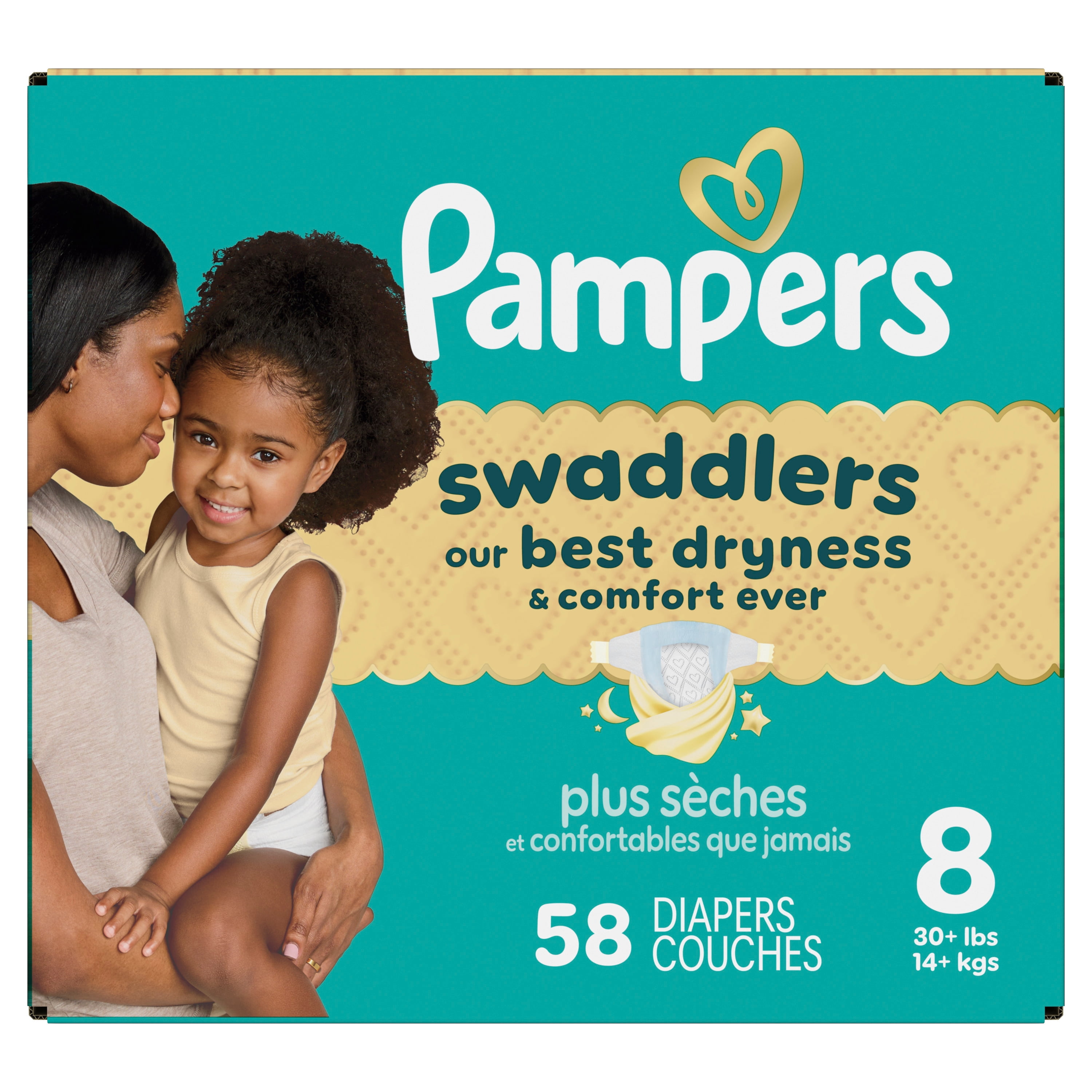 Pampers Swaddlers Diapers, S2 (10-22 lbs), Count, Absorbent, Keeps Baby Dry and Comfortable