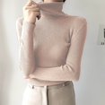thumbnail image 2 of Yuyuzo Sweaters for Women Long Sleeve Turtlenecks Ribbed Knit Comfy Slim Fitted Basic Pullover Tops, 2 of 5