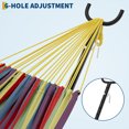 thumbnail image 2 of Hamac avec Support – Acier Réglable Robuste pour 2 Personnes – Capacité de 500 lb – Polyester Coton Portable – Sac de Transport Imperméable – Patio, Jardin, Camping et Balcon – Rayures Arc-en-Ciel Jaunes, 2 of 5