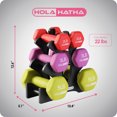 thumbnail image 3 of HolaHatha 2, 3, and 5 Pound Neoprene Dumbbell Free Weight Set with Rack, 3 of 7