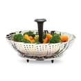 thumbnail image 1 of Starfrit Stainless Steel Vegetable Steamer, Fits Pots up to 9", Foldable Design, Extendable Handle, Removable Handle, Silicone feet, Dishwasher Safe, 1 of 8