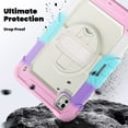 thumbnail image 3 of XYX For iPad Pro 11 inch Case 2024 (M4), 360 Rotating Shockproof Cover with Stand, Screen Protector, Shoulder Strap, Rainbow Pink, 3 of 7