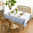 thumbnail image 2 of Spring Summer Tablecloth 60×120 Inch Rectangular, Wild Flowers Floral Blue Washable Seasonal Table Cover for Party Picnic Dinner Decor, 2 of 7