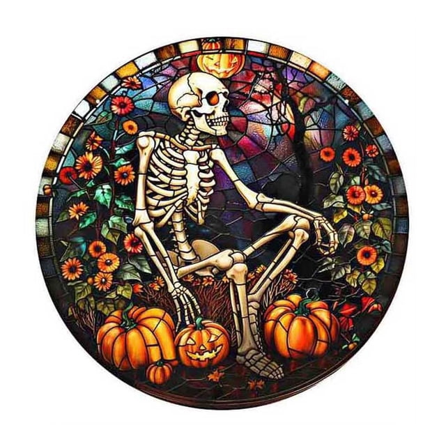 Halloween Hanging Decoration Acrylic Luminous Skull Sign With Glow Effect For Indoor And Outdoor Use