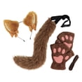 thumbnail image 1 of yingyy Cat Ear and Tail Set Cute for Stage Performance Prom Animals Themed Parties black brown, 1 of 5