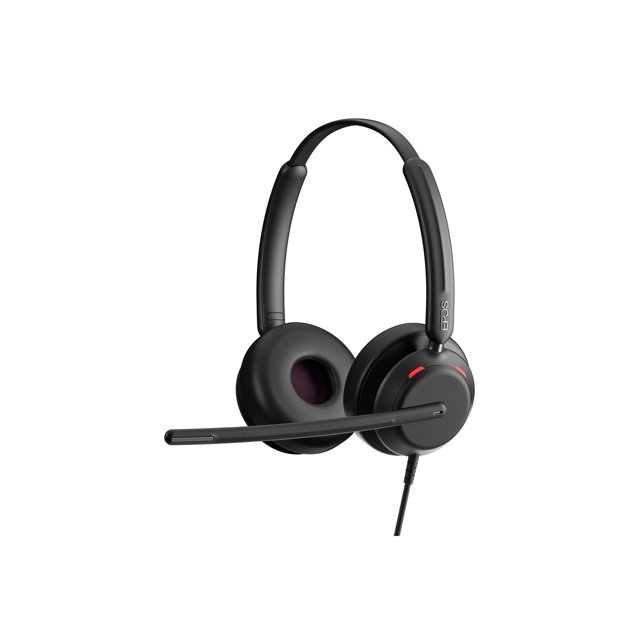 EPOS IMPACT 760T headset, an on-ear wired model with USB-C connectivity, shown in black. Features a duo design with cushioned ear pads, adjustable headband, and a flexible boom microphone. Certified for Microsoft Teams, ideal for professional calls, PC use, and noise reduction with three digital microphones.