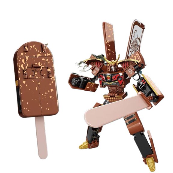 Ensemble de Jouets Robot Crème Glacée 2-en-1 Transformable, Design de Collection, Décoration de Bureau