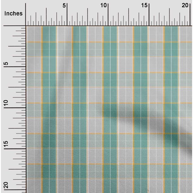 oneOone Silk Tabby Fabric Madras Check Decor Fabric Printed BTY 42 Inch Wide