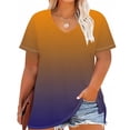 thumbnail image 4 of Liquidation! Hauts Oversize pour Femmes, Blouse à Manches Courtes d'Été pour Femmes, Chemise de Base à Manches Courtes Col en V pour Femmes Grande Taille, 4 of 5