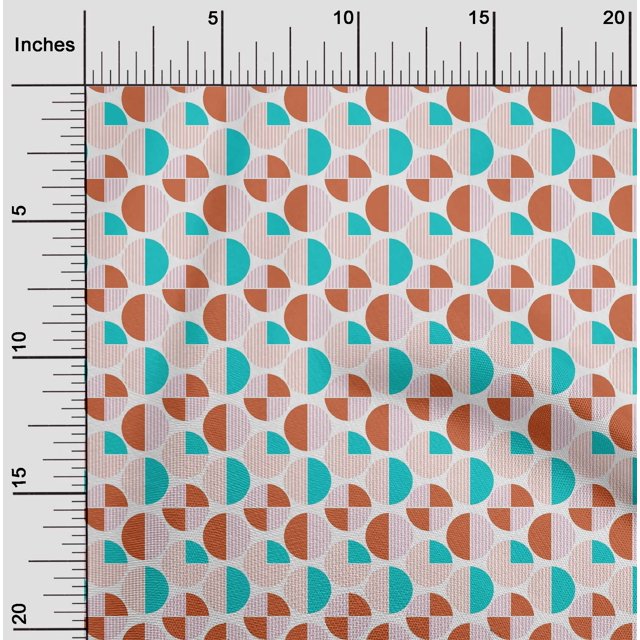 oneOone Viscose Jersey Fabric Circle Geometric Print Fabric By Yard 60 Inch Wide
