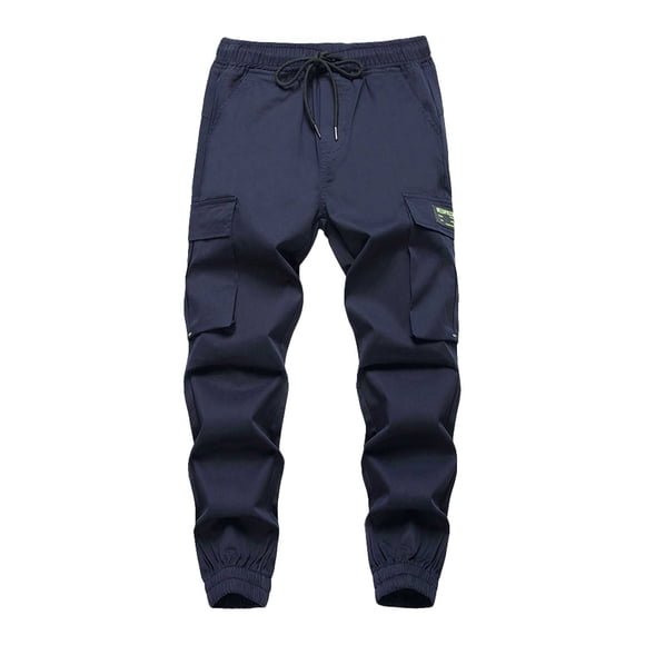 LYHaoo Trendy Boys Cargo Pants Lightweight Black Long Pants For Spring And Summer Outdoor Drawstring Waist Pants For Children 7 16 Years Old Boys Pants Sizes 13-14 Years Blue