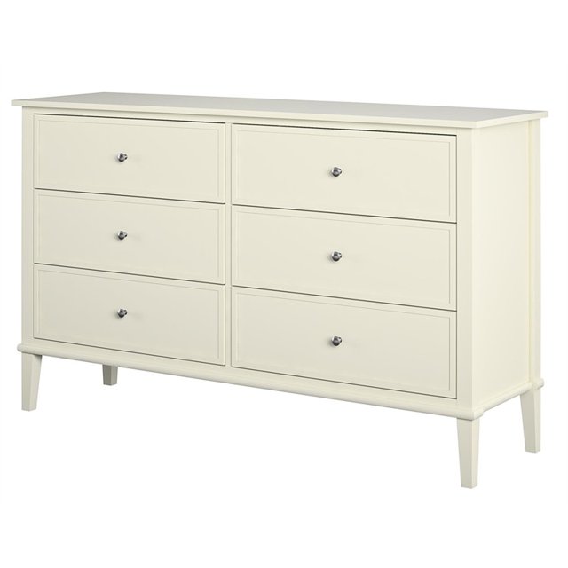 Ameriwood Home Franklin 6 Drawer Dresser in Soft White