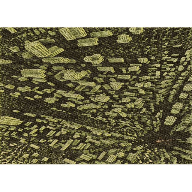 Ahgly Company Machine Washable Indoor Rectangle Transitional Dark Yellow Green Area Rugs, 2' x 5'