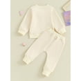 thumbnail image 4 of Faithtur 2PCS Baby Girls Fall Outfits Long Sleeve Rainbow Print Sweatshirt + Pants Set Toddler Clothes, 4 of 9