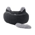 thumbnail image 3 of DOLITY Lit Rond pour Chat Chaud Maison Lit pour Chien Nid Doux Antidérapant Confortable Auto-Chauffant Gris 80cm, 3 of 9