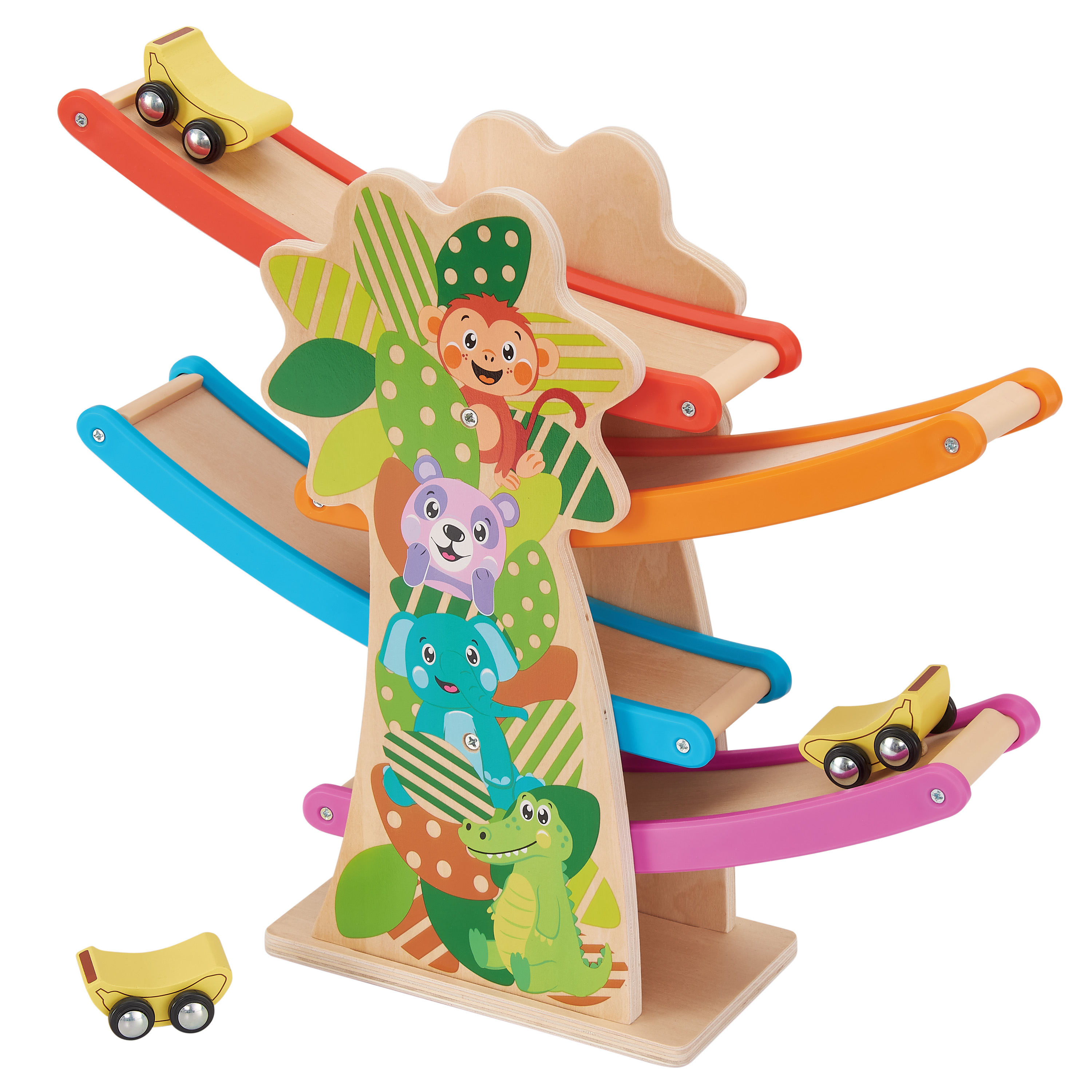 Coffret de course Spark Create Imagine avec arbres, voitures et circuits en bois (à partir de 18 mois)
