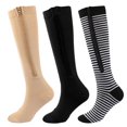 thumbnail image 1 of 3 Pairs Compression Socks for Women Support Varicose Veins, Compression Socks for Nurse, Medical, Pregnant, Running, Riding, Travel (XXL), 1 of 7