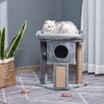 thumbnail image 2 of PawHut Cat Tree, Small Cat Tower with Perch, Scratching Post, Grey, 2 of 9
