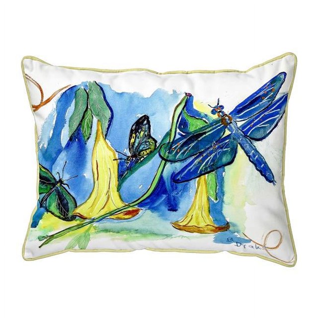Betsy Drake ZP813 20 x 24 Po Cloches Jaunes & Libellule Oreiller Intérieur et Extérieur Extra Large