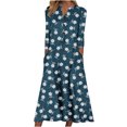 thumbnail image 2 of Babysbule Liquidation Robes d'Automne pour Femmes Mode Femmes Décontracté Élégant Col Rond Imprimé Été Manches Longues Poches Robe, 2 of 5